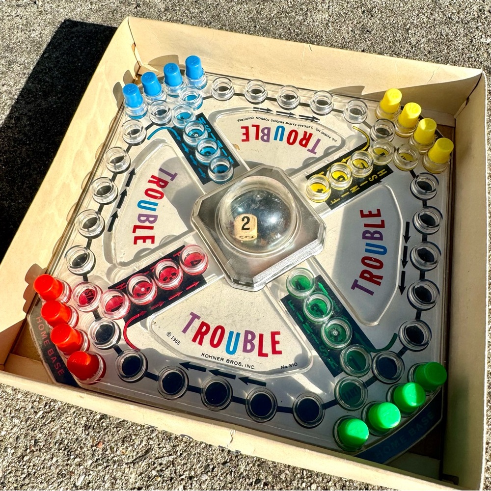 Vintage 1965 Trouble Pop-O-Matic Game - by Kohner - Complete & Original Box